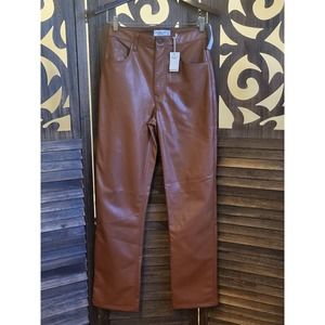 NWT Abercrombie & Fitch Vegan Leather The 90s Straight Ultra High Rise Size 4
